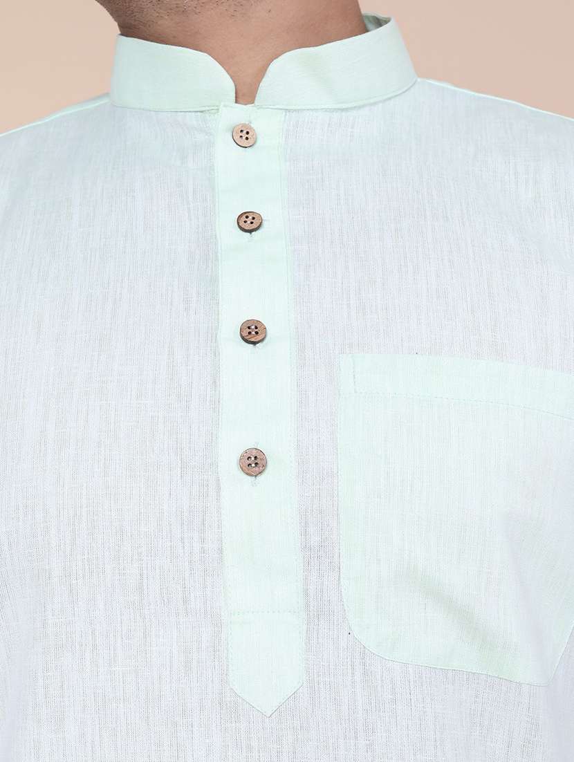 men solid long sleeve kurta churidar ethnic wear set - 22228005 -  Standard Image - 5