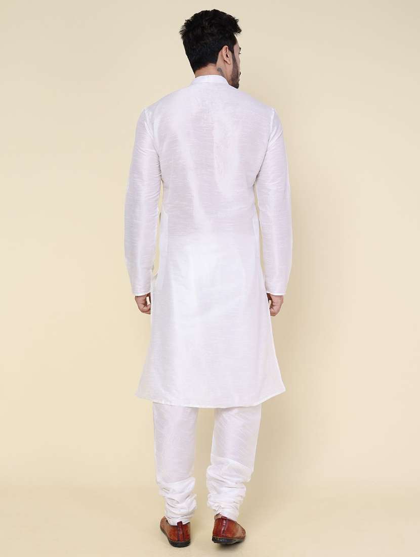 men solid long sleeve kurta churidar ethnic wear set - 22228009 -  Standard Image - 3