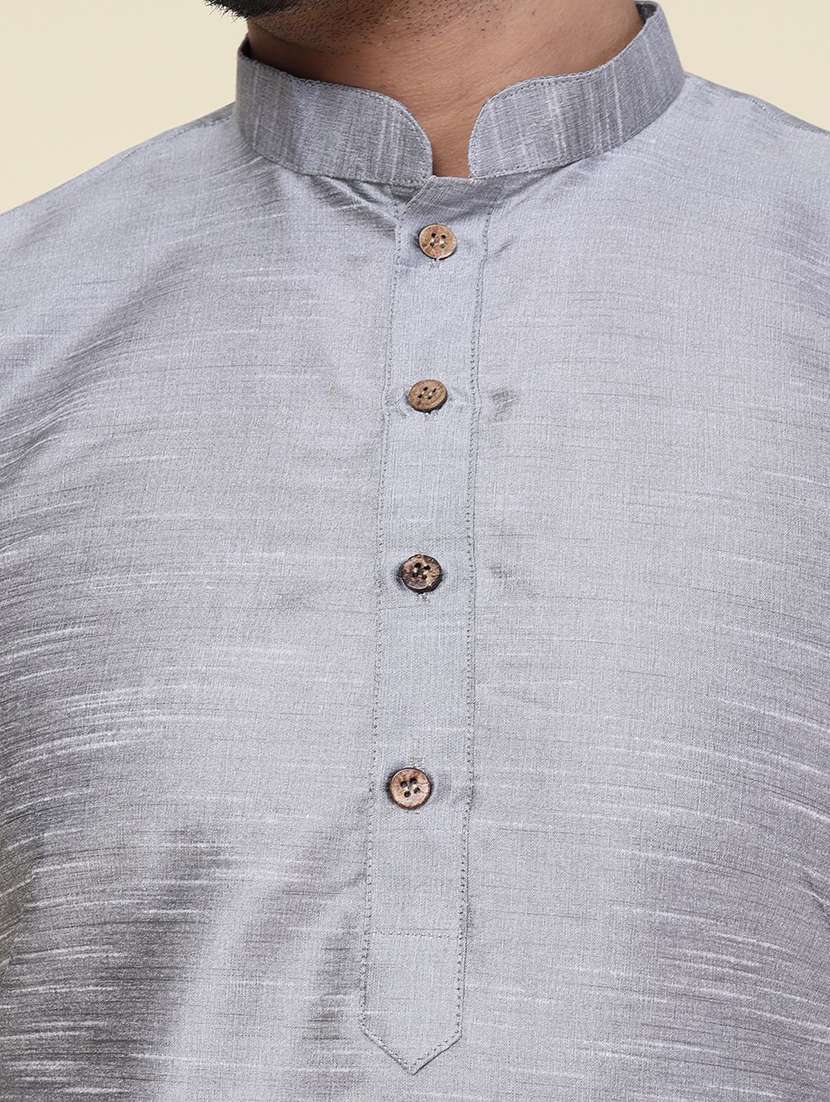 men self design long sleeve kurta churidar ethnic wear set - 22228022 -  Standard Image - 5