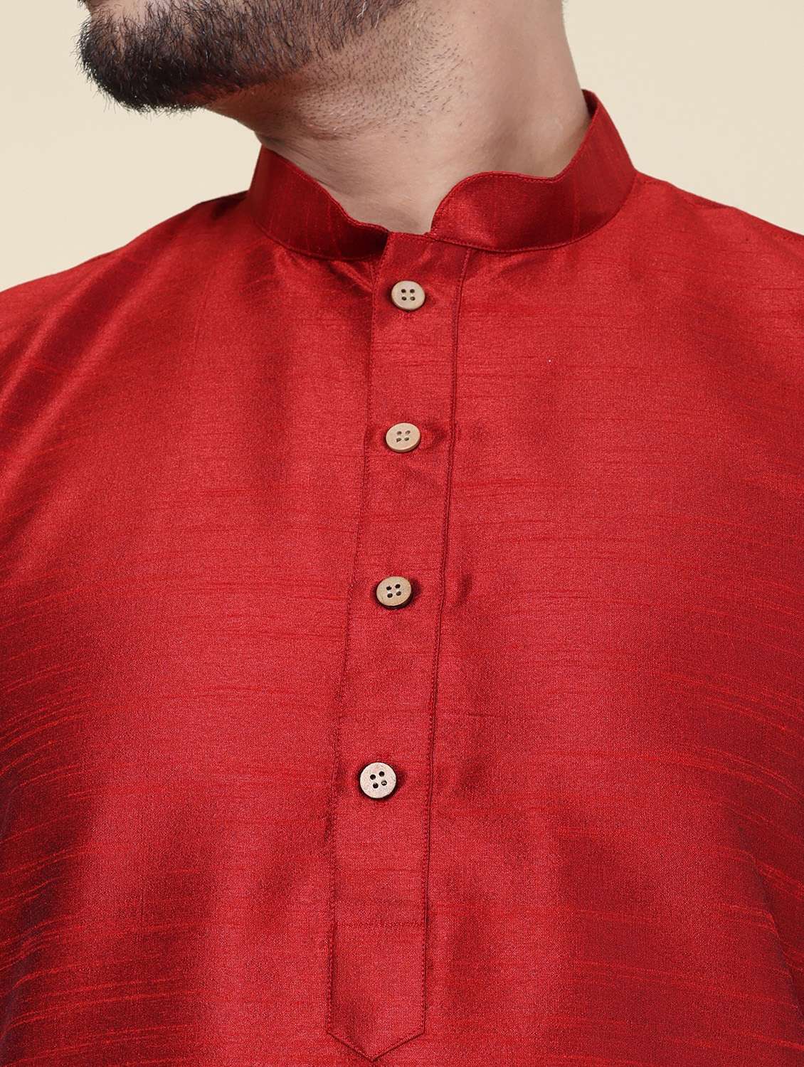 men solid long sleeve kurta churidar ethnic wear set - 22228028 -  Standard Image - 5