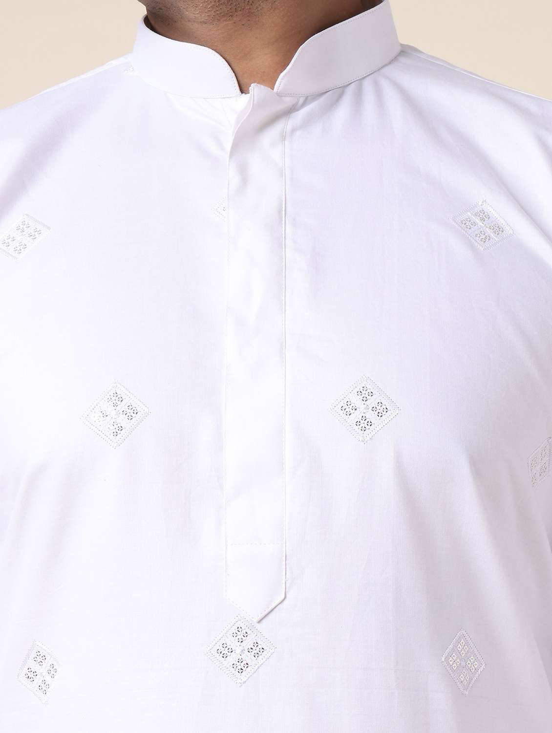 men solid with work long sleeve kurta churidar ethnic wear set - 22228030 -  Standard Image - 5