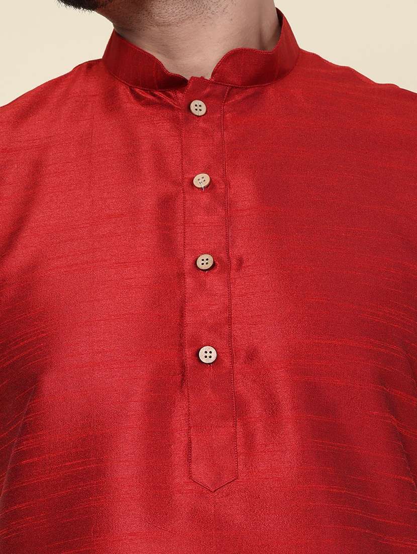 men solid long sleeve kurta churidar ethnic wear set - 22228032 -  Standard Image - 5