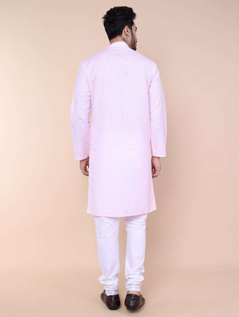 men solid long sleeve kurta churidar ethnic wear set - 22228035 -  Standard Image - 3