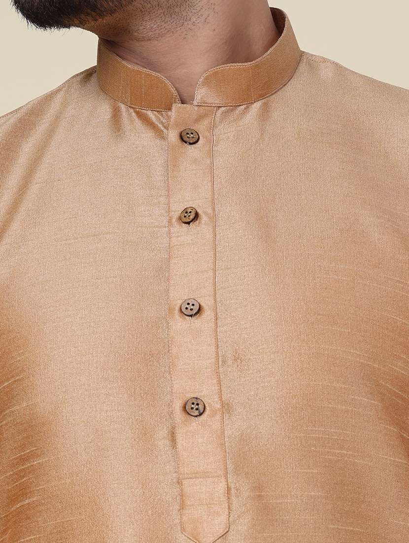 men solid long sleeve kurta churidar ethnic wear set - 22228041 -  Standard Image - 5