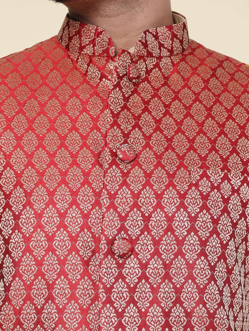 men solid mandarin neck kurta pyjama ethnic wear set - 22228043 -  Standard Image - 5