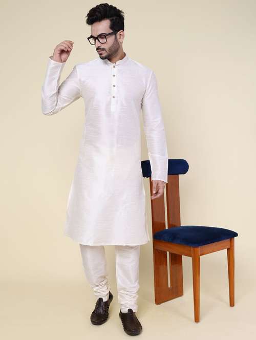 men solid long sleeve kurta churidar ethnic wear set - 22228047 -  Standard Image - 0