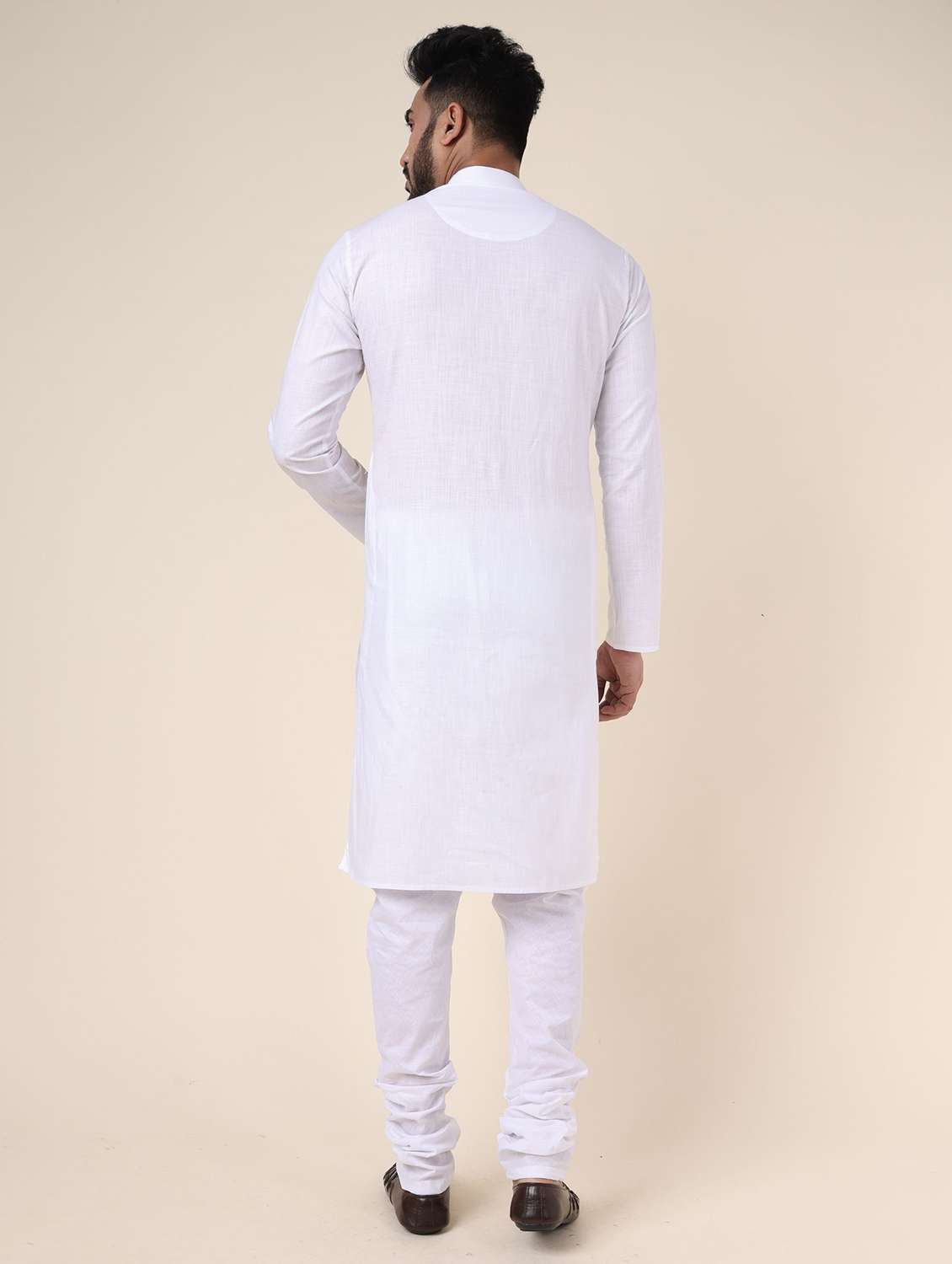 men solid long sleeve kurta churidar ethnic wear set - 22228051 -  Standard Image - 3