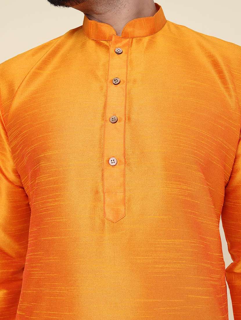 men solid long sleeve kurta churidar ethnic wear set - 22228053 -  Standard Image - 5