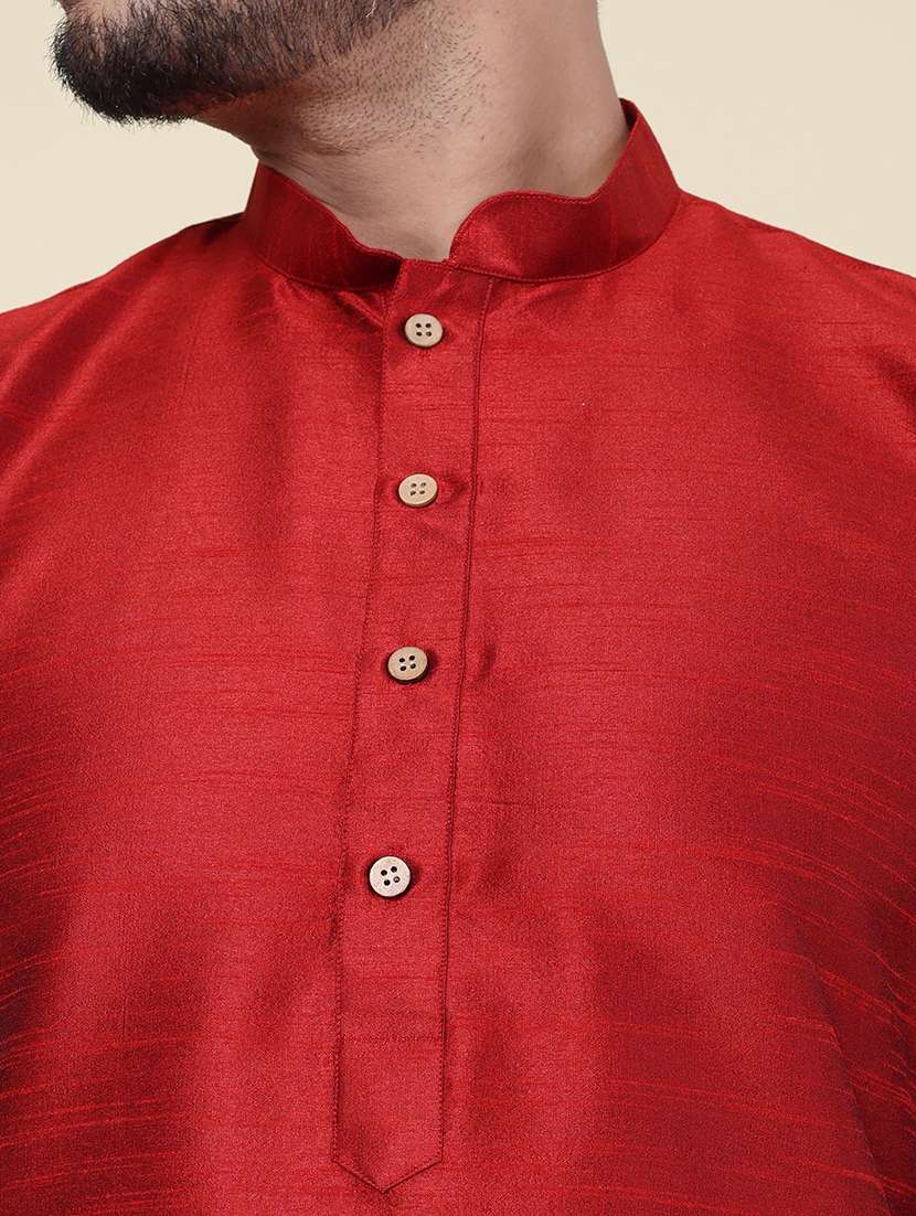 men solid long sleeve kurta churidar ethnic wear set - 22228067 -  Standard Image - 5