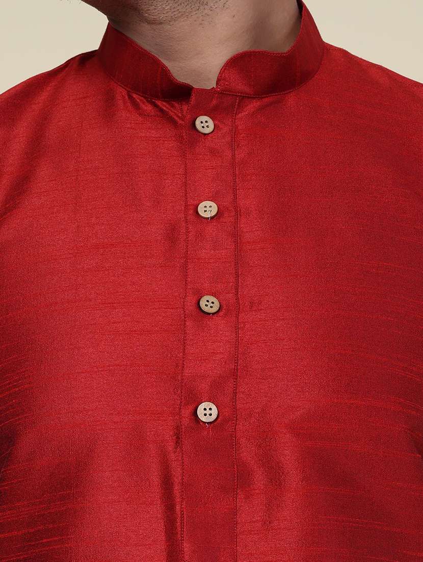 men solid long sleeve kurta churidar ethnic wear set - 22228068 -  Standard Image - 5