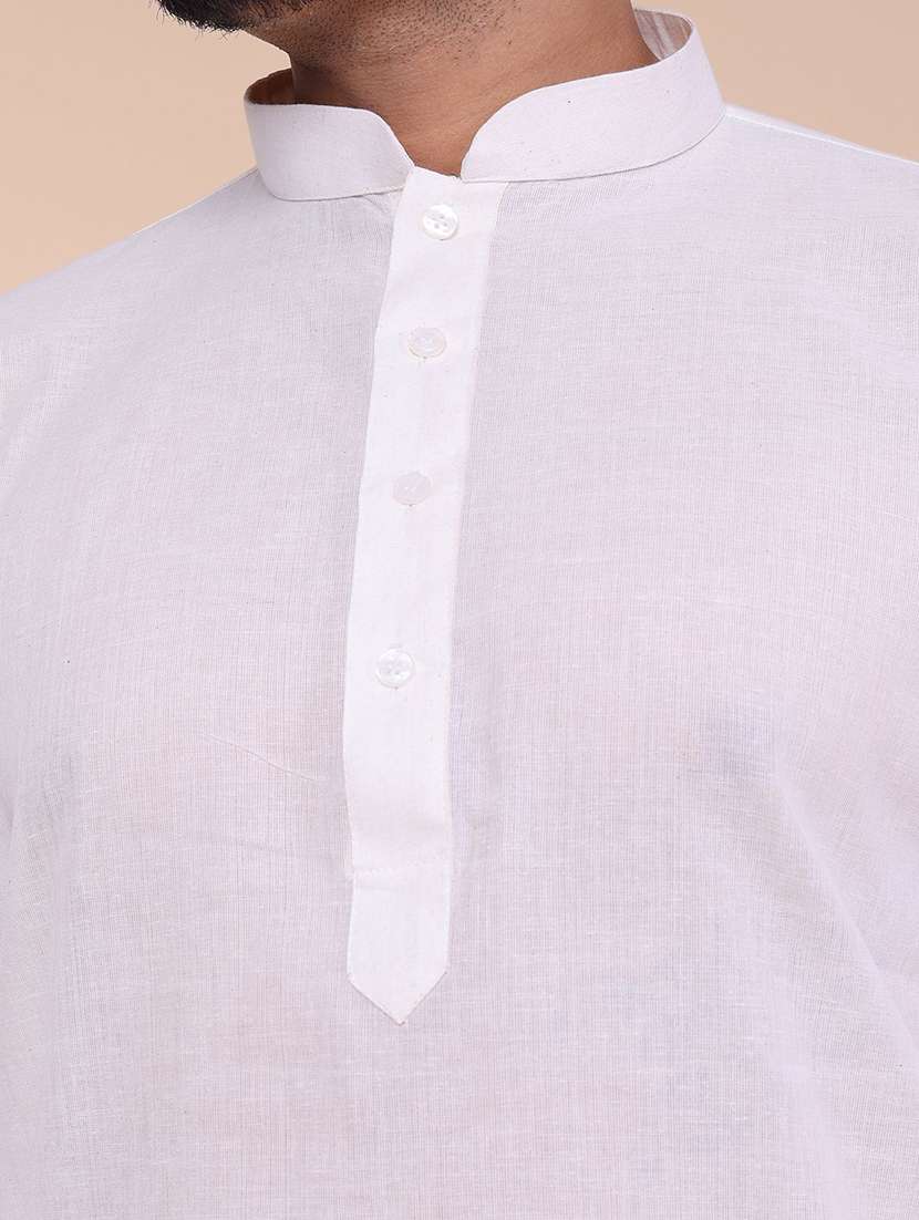 cream khadi cotton kurta pyjama ethnic wear set - 22228074 -  Standard Image - 5