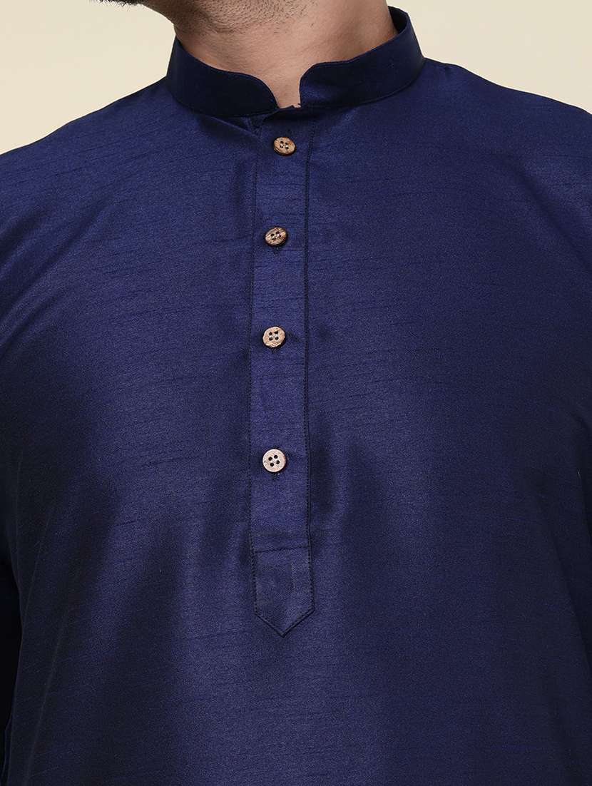 men solid long sleeve kurta churidar ethnic wear set - 22228079 -  Standard Image - 5