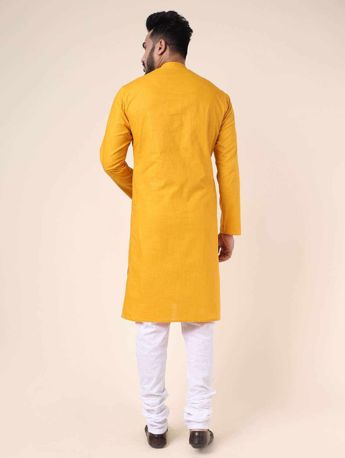 men solid long sleeve kurta churidar ethnic wear set - 22228083 -  Standard Image - 3