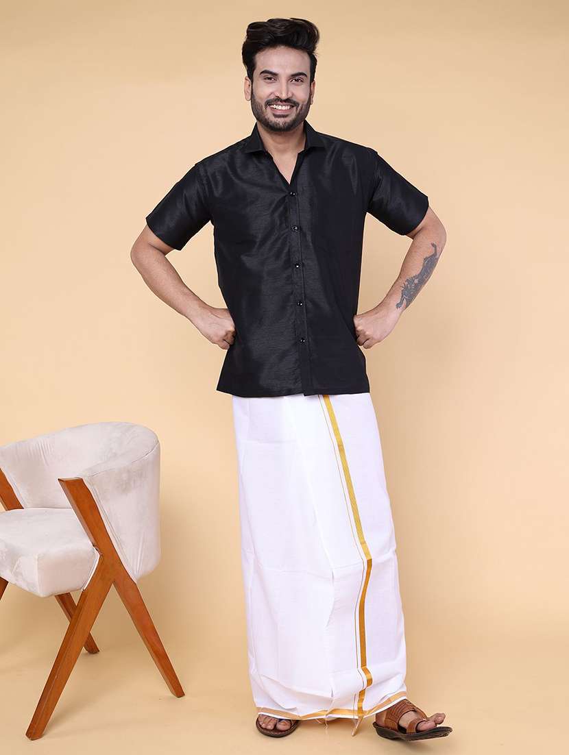 men solid short sleeve regular fit casual shirt - 22228113 -  Standard Image - 3