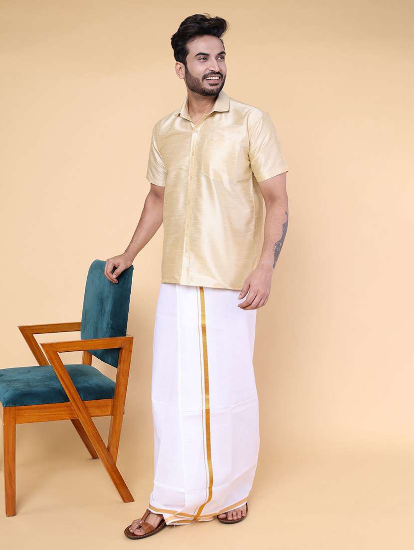 men solid short sleeve regular fit casual shirt - 22228114 -  Standard Image - 3