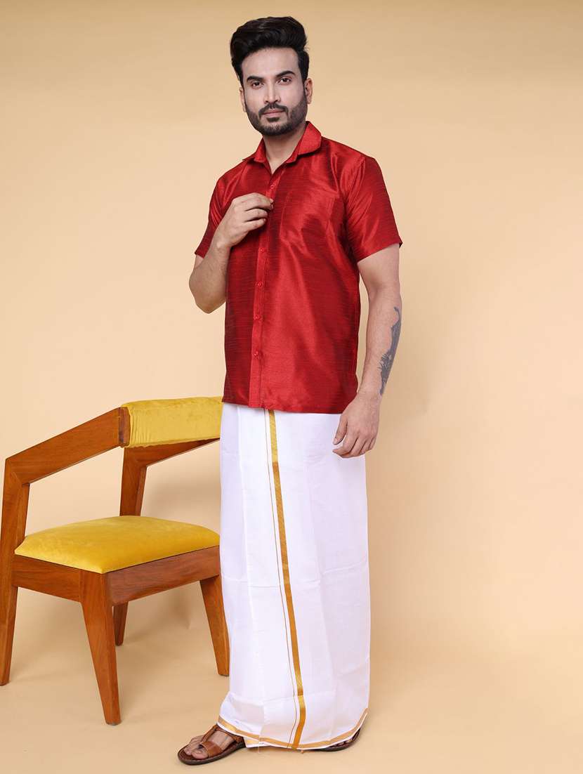 men solid short sleeve regular fit casual shirt - 22228116 -  Standard Image - 3