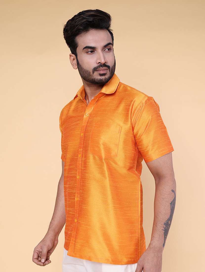 men solid short sleeve regular fit casual shirt