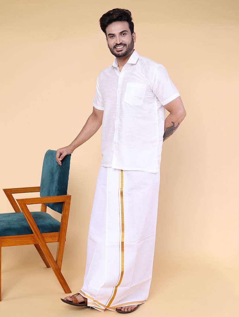 men solid short sleeve regular fit casual shirt - 22228119 -  Standard Image - 3