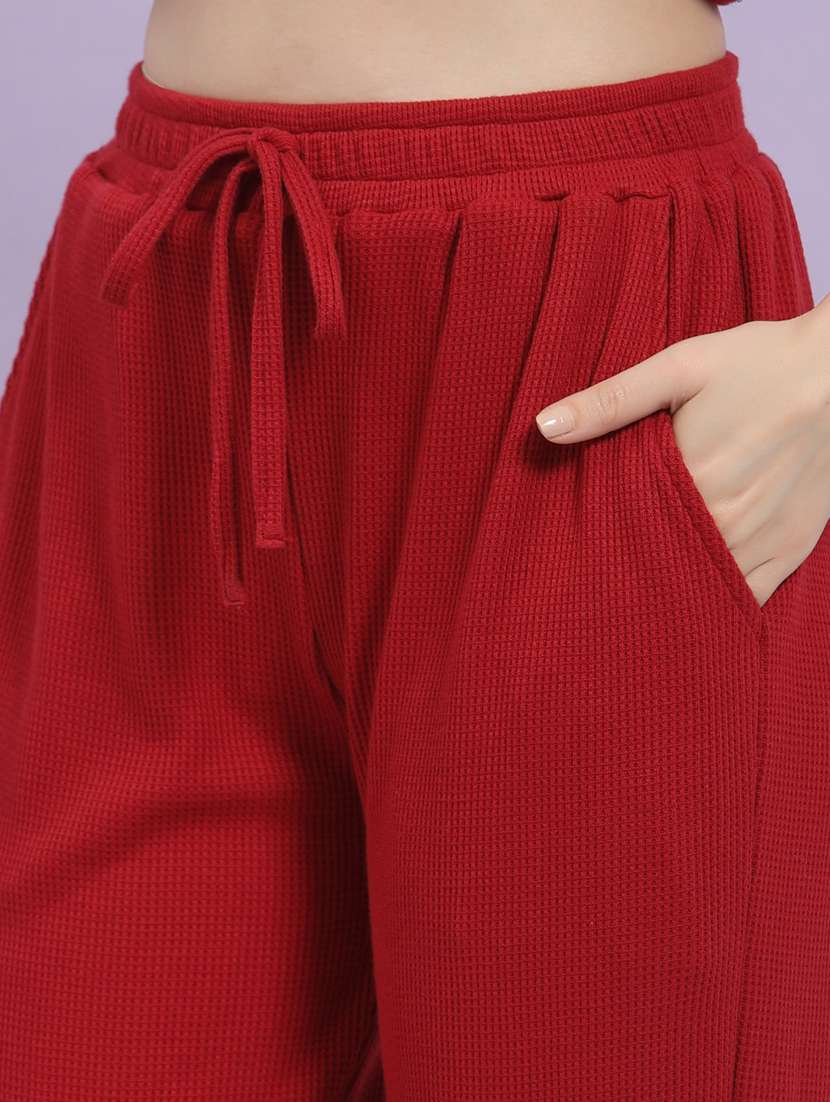 women solid t-shirt and jogger co-ord set - 22228171 -  Standard Image - 5