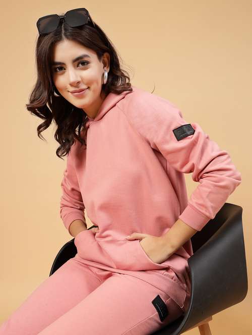 women solid sweatshirt and trouser co-ord set - 22228187 -  Standard Image - 0
