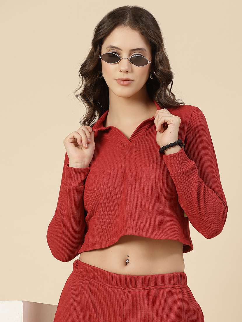 women solid top and trouser co-ord set - 22228199 -  Standard Image - 3