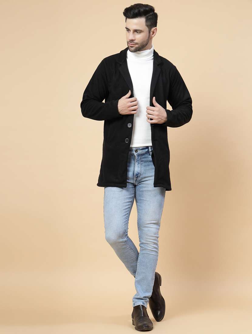 men solid lapel collar overcoat - 22228223 -  Standard Image - 3