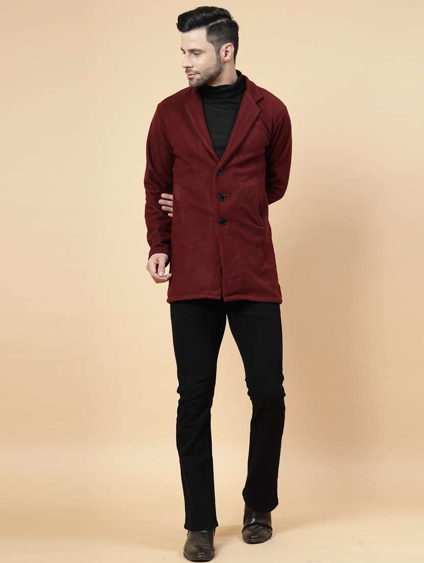 men solid lapel collar overcoat - 22228224 -  Standard Image - 3