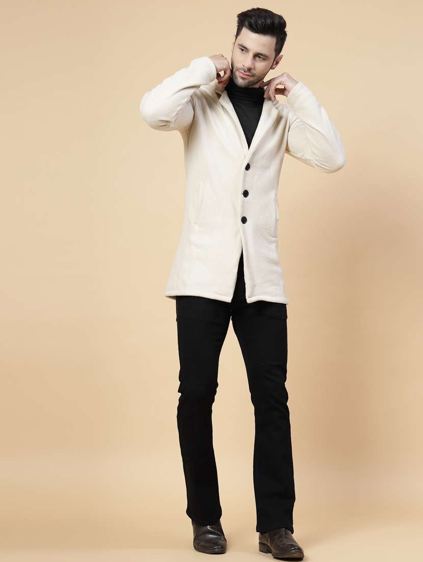 men solid lapel collar overcoat - 22228225 -  Standard Image - 3