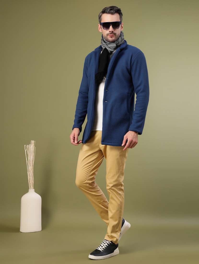 men solid lapel collar overcoat - 22228226 -  Standard Image - 3