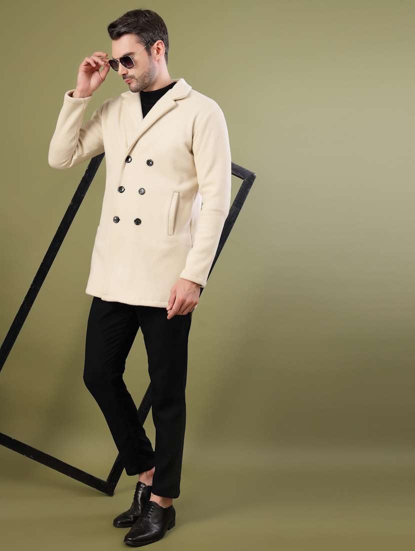 men solid lapel collar overcoat - 22228230 -  Standard Image - 3