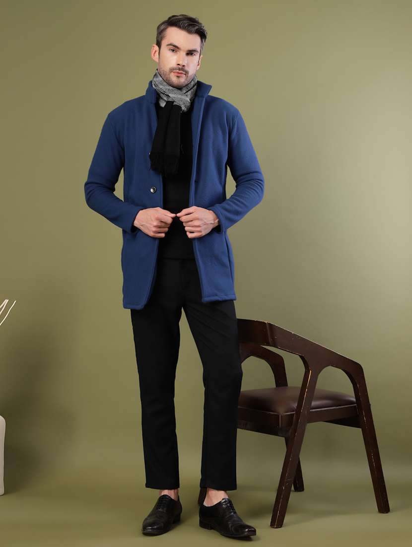 men solid lapel collar overcoat - 22228232 -  Standard Image - 3