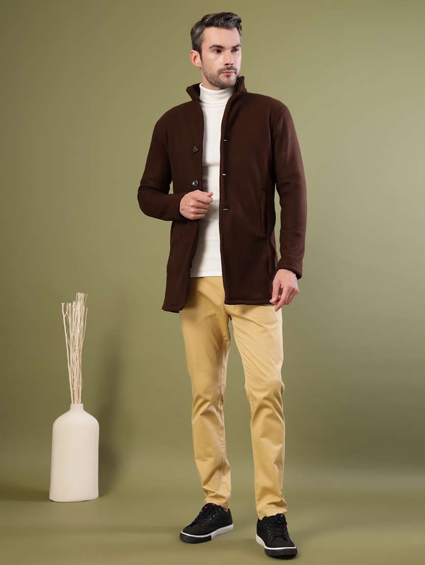 men solid lapel collar overcoat - 22228234 -  Standard Image - 3