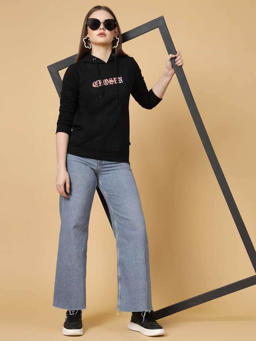 women printed long sleeve hooded sweatshirt - 22228260 -  Standard Image - 3