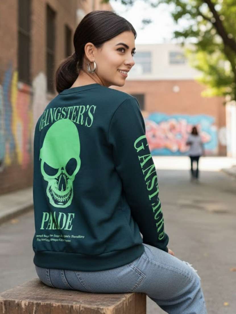 women printed long sleeve sweatshirt