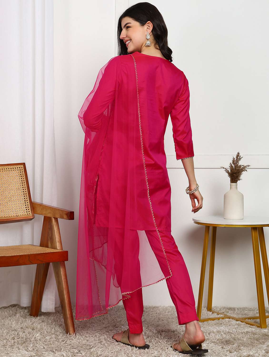 women printed kurta pant with dupatta set - 22228269 -  Standard Image - 3