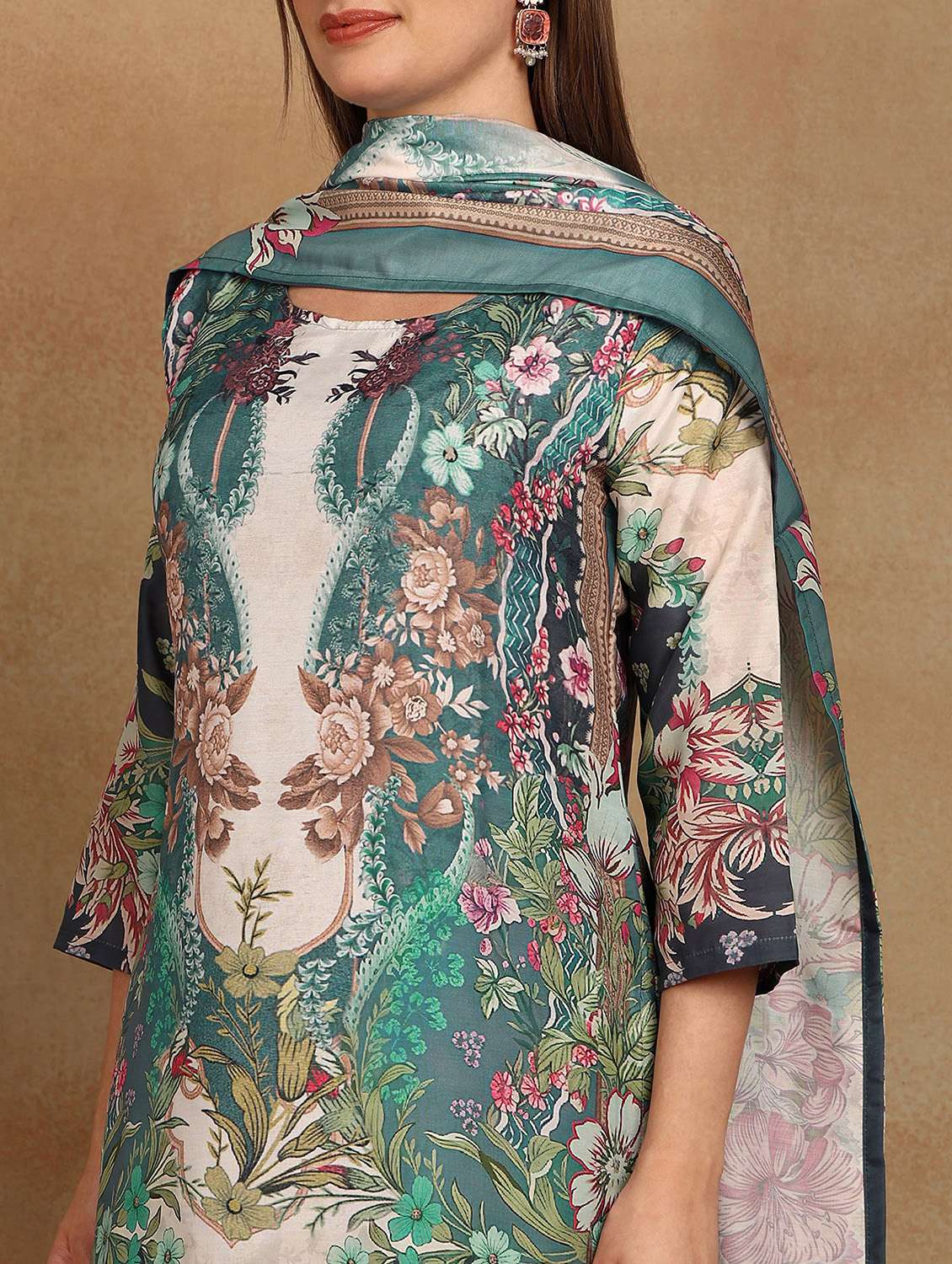 women printed kurta pant with dupatta set - 22228280 -  Standard Image - 3