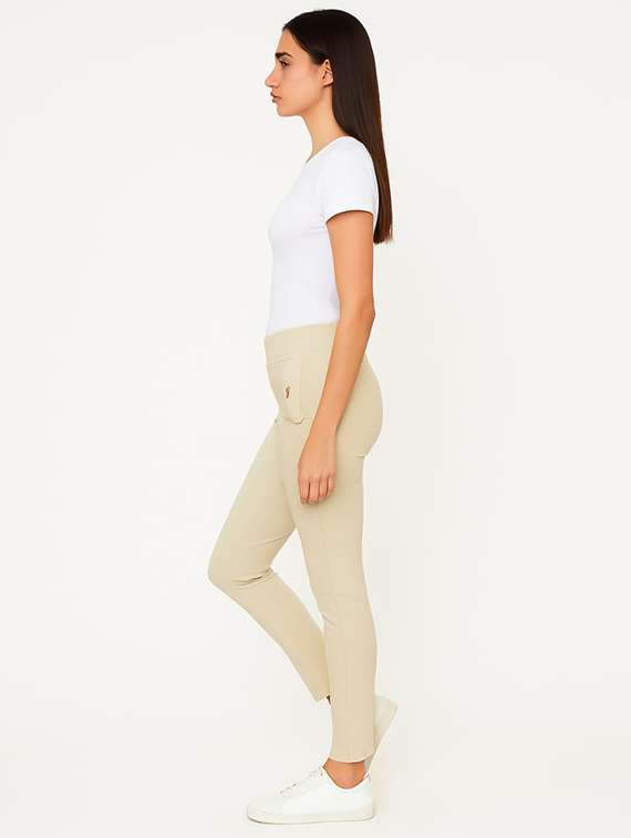 women beige solid mid rise jegging - 22228309 -  Standard Image - 3