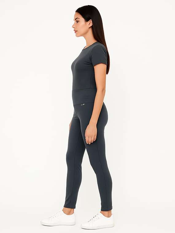 women solid mid rise slim fit jegging - 22228310 -  Standard Image - 3