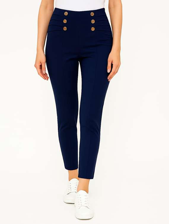 women solid mid rise jegging