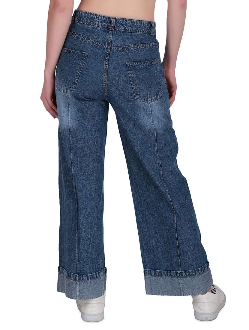 women washed mid rise wide leg jean - 22228347 -  Standard Image - 3