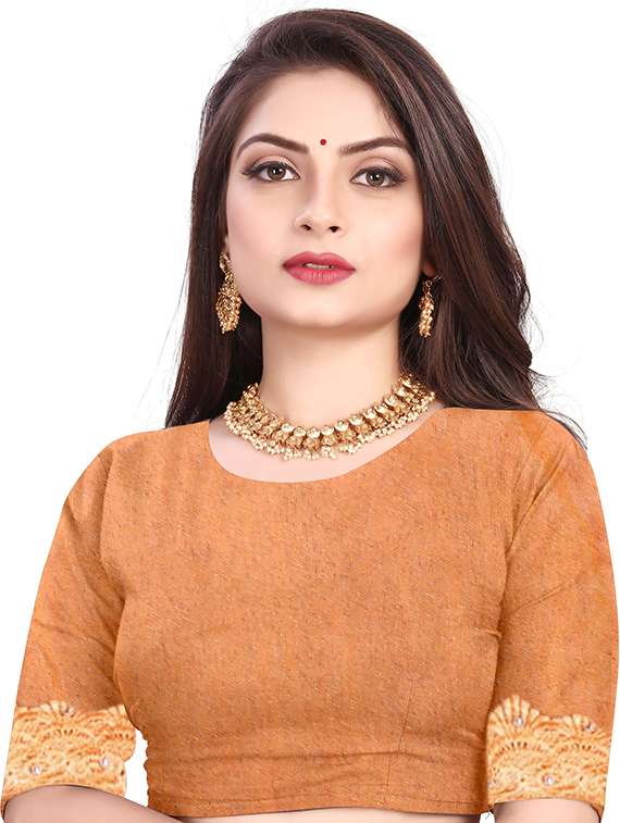 women checkered embellished saree with blouse - 22228411 -  Standard Image - 5