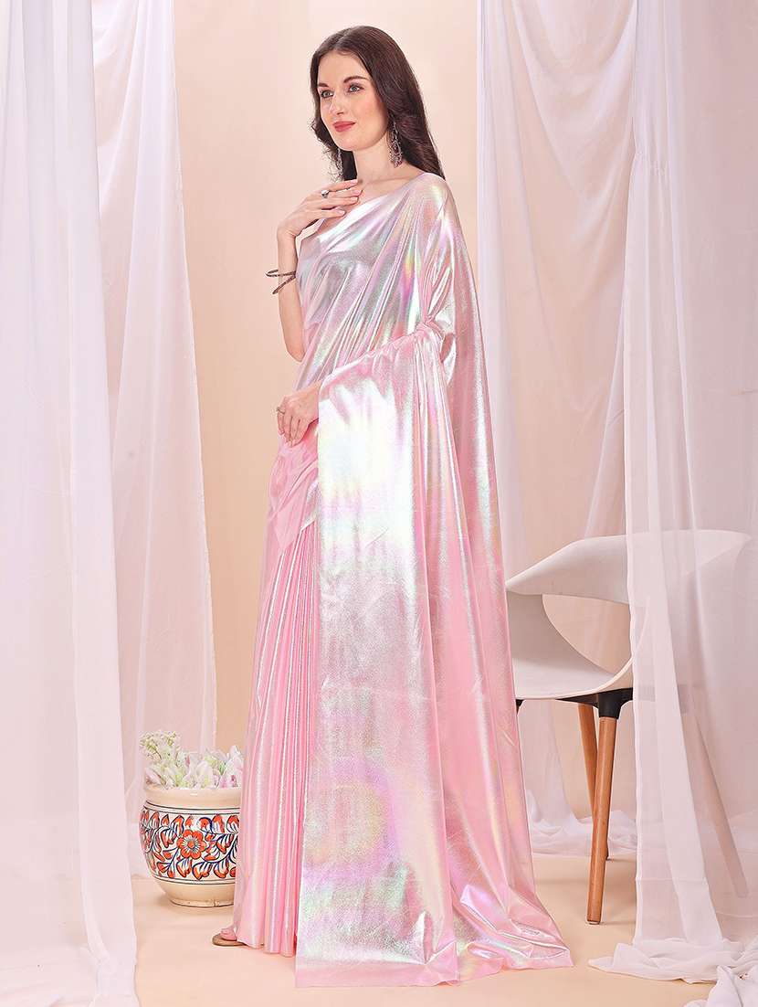 women solid plain saree with blouse - 22228427 -  Standard Image - 3