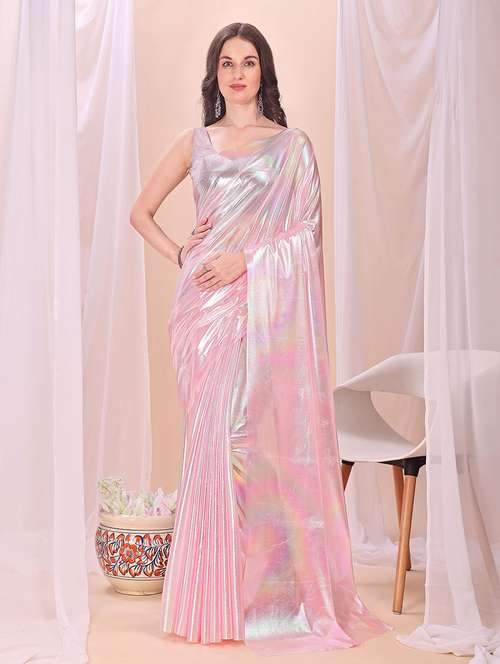 women solid plain saree with blouse - 22228555 -  Standard Image - 0