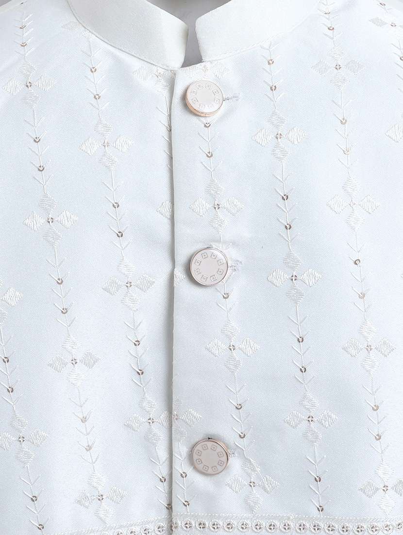 cream polyester sherwani kurtas & kurta set - 22228571 -  Standard Image - 5