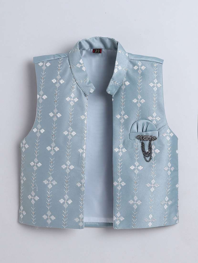 boys embroidered long sleeve sherwani set - 22228572 -  Standard Image - 3