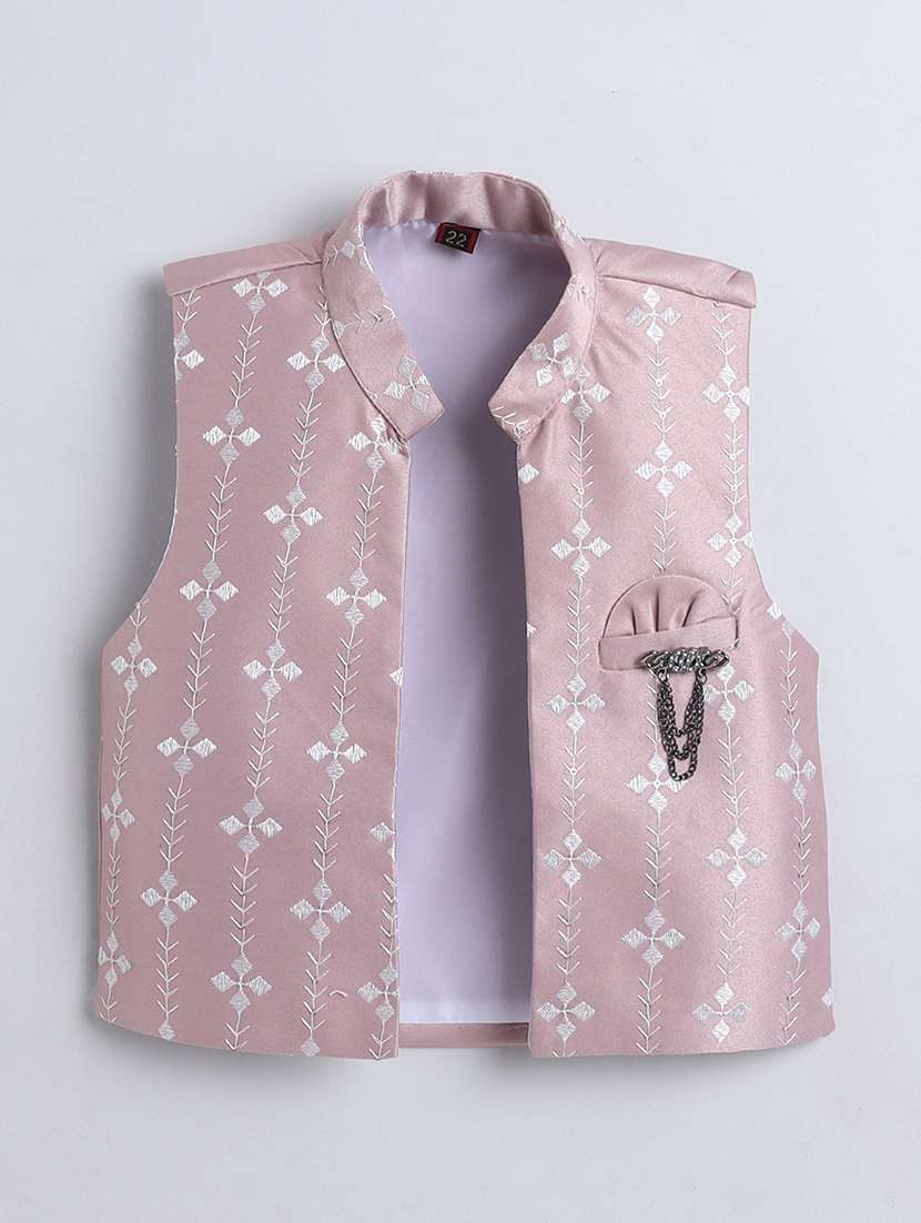 boys embroidered long sleeve sherwani set - 22228573 -  Standard Image - 3