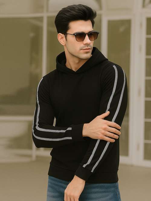 men taped long sleeve regular fit sweatshirt - 22228593 -  Standard Image - 0