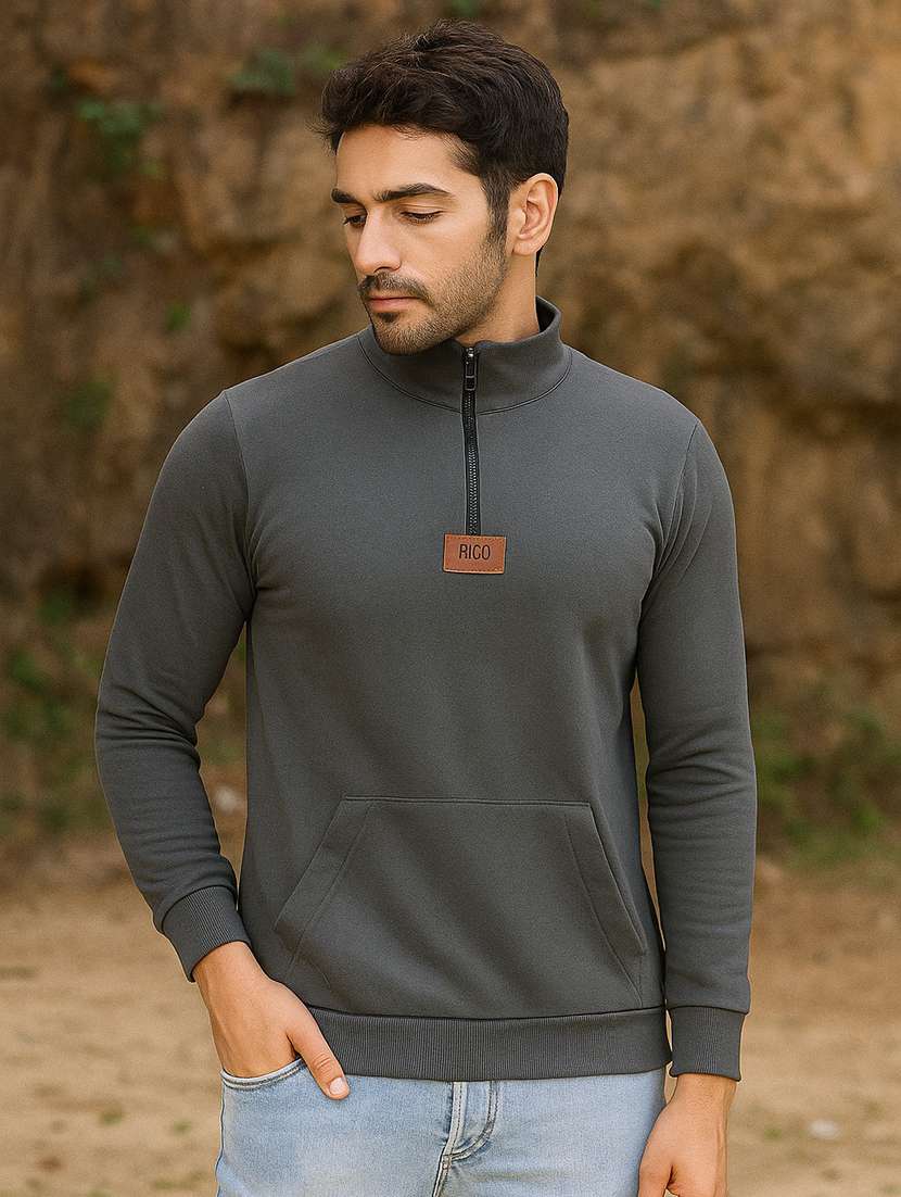men solid long sleeve regular fit sweatshirt - 22228598 -  Zoom Image - 0