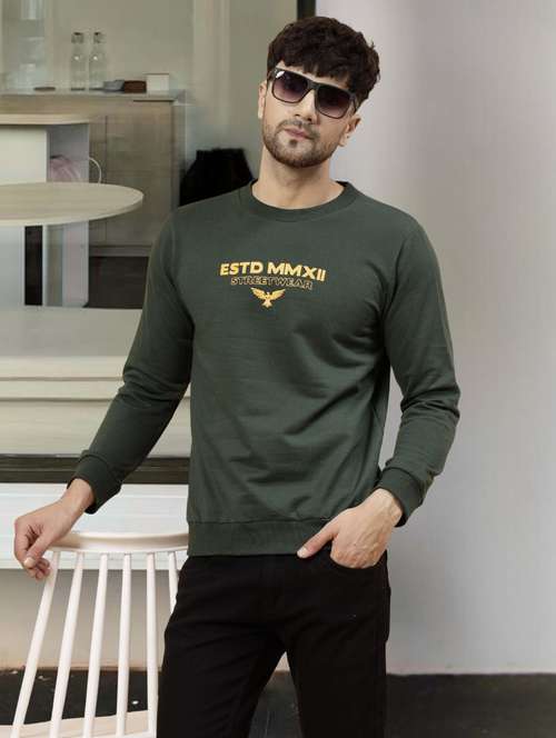 men chest print long sleeve regular fit sweatshirt - 22228604 -  Standard Image - 0