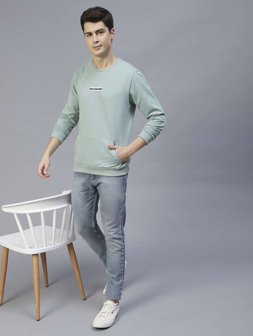 men chest print long sleeve regular fit sweatshirt - 22228608 -  Standard Image - 3